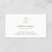 Elegant Gold Monogram Professional Simple Plain Visitekaartje (Voorkant)