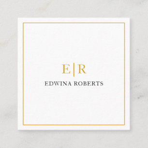 Elegant Gold Monogram Professional Vierkante Visitekaartje