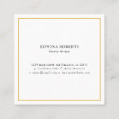 Elegant Gold Monogram Professional Vierkante Visitekaartje (Achterkant)