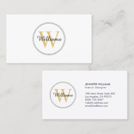 Elegant Gold Monogram Professional Visitekaartje