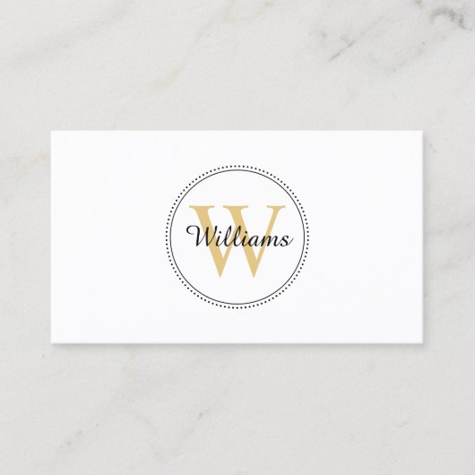 Elegant Gold Monogram Professional Visitekaartje (Voorkant)