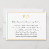 Elegant Gold Monogram repetitie Dinner Kaart (Voorkant)