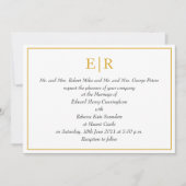Elegant Gold Monogram Royal Wedding Kaart (Voorkant)