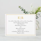Elegant Gold Monogram Royal Wedding Kaart (Staand voorkant)