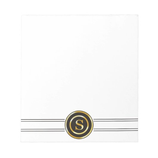 Elegant Gold Monogram S Notitieblok (Voorkant)
