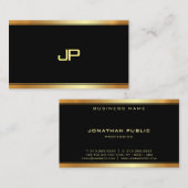 Elegant Gold Monogram Sjabloon Moderne Professiona Visitekaartje (Voorkant / Achterkant)