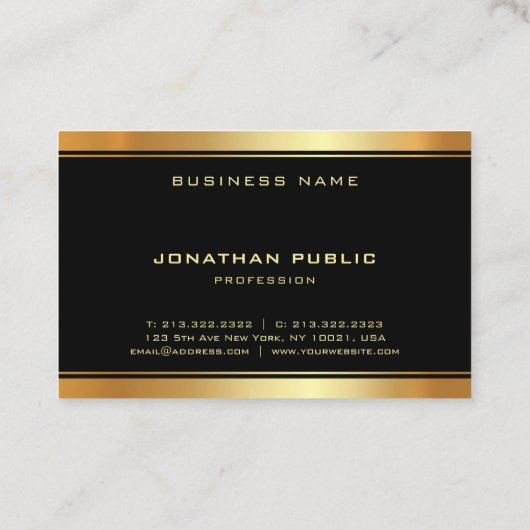 Elegant Gold Monogram Sjabloon Moderne Professiona Visitekaartje (Achterkant)