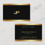 Elegant Gold Monogram Sjabloon Moderne Professiona Visitekaartje (Voorkant / Achterkant)