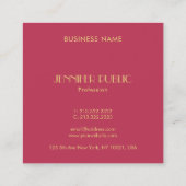 Elegant Gold Monogram Trendy Sjabloon Modern Vierkante Visitekaartje (Achterkant)