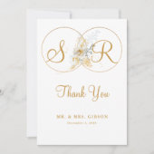 Elegant Gold Monogram Weddenschap Hartelijk dank (Voorkant)