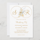 Elegant Gold Monogram Weddenschap Kaart (Voorkant)