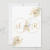 Elegant Gold Monogram Weddenschap Kaart (Achterkant)