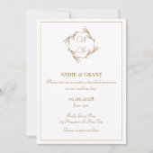 Elegant Gold Monogram Weddenschap Kaart (Voorkant)