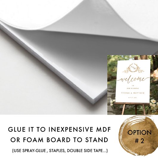 Elegant Gold Monogram Weddenschap Welkom Poster