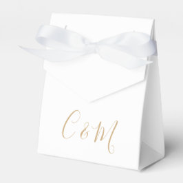 Elegant Gold Monogram Wedding Favor Box Bedankdoosjes