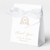 Elegant Gold Monogram Wedding Favor Box Bedankdoosjes (Voorkant Zijde)