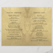 Elegant Gold Monogram Wedding Folded Program (Achterkant)