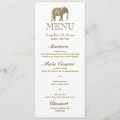 Elegant Gold Monogram Wedding Menu (Voorkant)