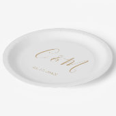 Elegant Gold Monogram Wedding Papieren Bordje (Gekanteld)