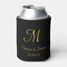 Elegant Gold Monogram Wedding Party Favor Blikjeskoeler