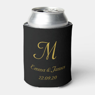 Elegant Gold Monogram Wedding Party Favor  Blikjeskoeler