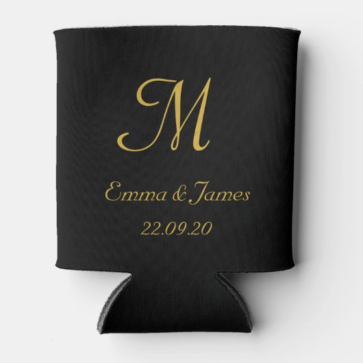 Elegant Gold Monogram Wedding Party Favor Blikjeskoeler (Voorkant)