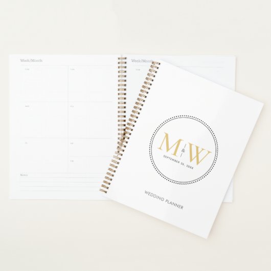 Elegant Gold Monogram Wedding Planner (Display)