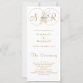 Elegant Gold Monogram Wedding Programme (Voorkant)