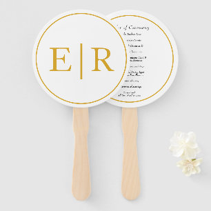 Elegant Gold Monogram Wedding Programme Handwaaier