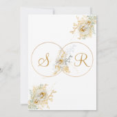 Elegant Gold Monogram Wedding Save The Date (Achterkant)