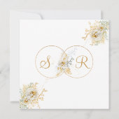 Elegant Gold Monogram Wedding Save the Date (Achterkant)