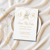 Elegant Gold Monogram Wedding Save the Date