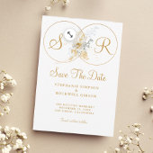 Elegant Gold Monogram Wedding Save The Date