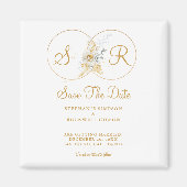 Elegant Gold Monogram Wedding Save the Date Magneet (Voorkant)