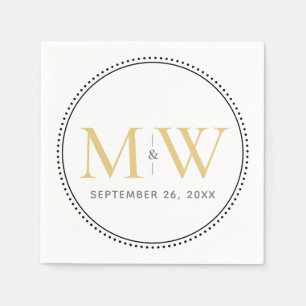 Elegant Gold Monogram Wedding Servet