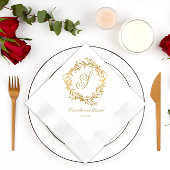 Elegant Gold Monogram Wedding Servet