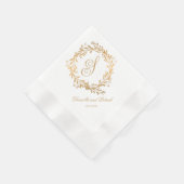 Elegant Gold Monogram Wedding Servet (Hoek)