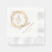 Elegant Gold Monogram Wedding Servet (Voorkant)