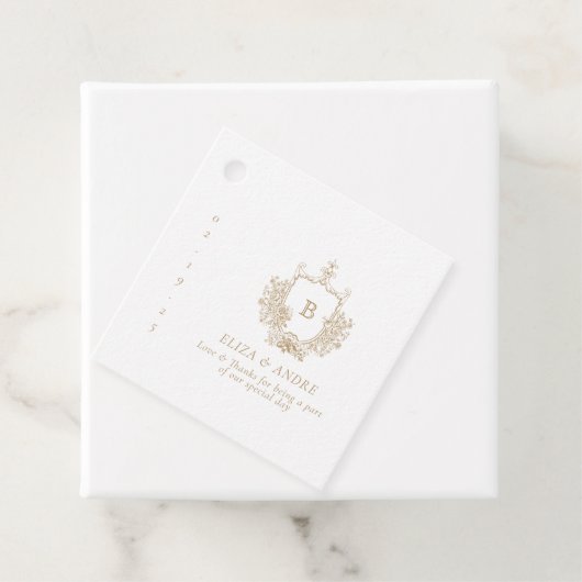 Elegant Gold Monogram Wedding voor Label (In situ)