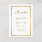 Elegant Gold Monogram White Weduwen Reception Informatiekaartje (Voorkant)