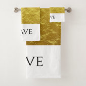 Elegant Gold Monogrammed Bathroom Bad Handdoek (Insitu)