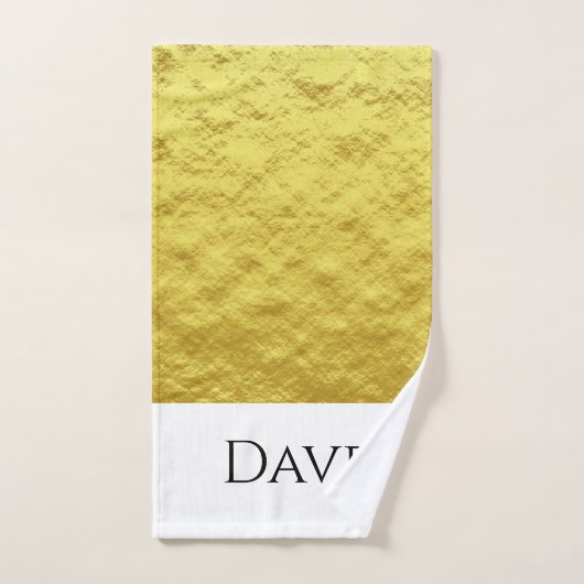 Elegant Gold Monogrammed Bathroom Bad Handdoek (Handdoek)
