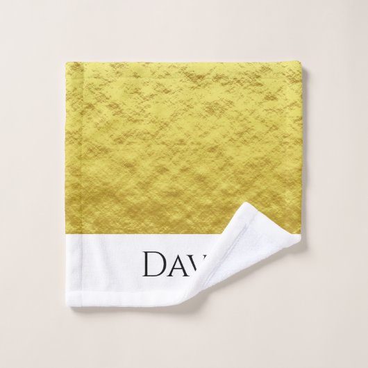 Elegant Gold Monogrammed Bathroom Bad Handdoek (Wasdoekje)