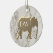 Elegant Gold Monogrammed Keramisch Ornament (Rechts)