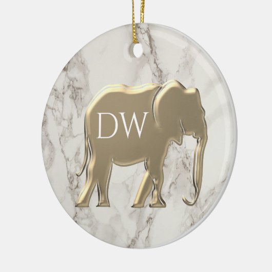 Elegant Gold Monogrammed Keramisch Ornament (Links)