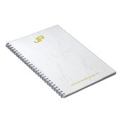 Elegant Gold Monogrammed Marble Modern Sjabloon Notitieboek (Rechterzijde)