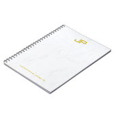 Elegant Gold Monogrammed Marble Modern Sjabloon Notitieboek (Linkerzijde)