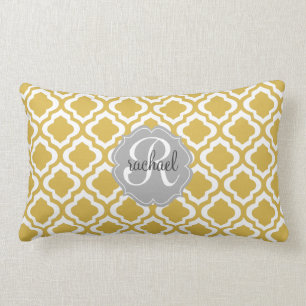 Elegant Gold Moroccan Quatrefoil gepersonaliseerd Kussen