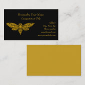 Elegant Gold Moth Flying Insect Professional Visitekaartje (Voorkant / Achterkant)