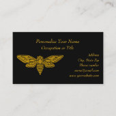 Elegant Gold Moth Flying Insect Professional Visitekaartje (Voorkant)